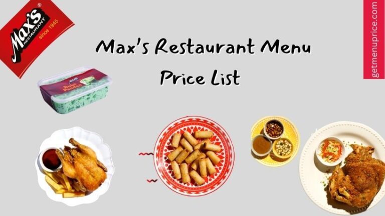 Maxs Restaurant Menu Price Philippines
