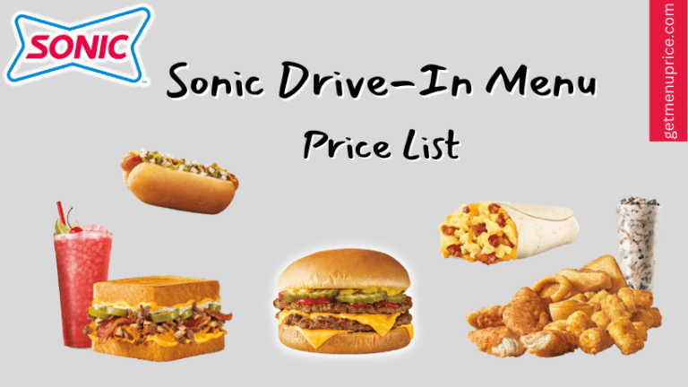 Sonic Drive-In Menu Price USA