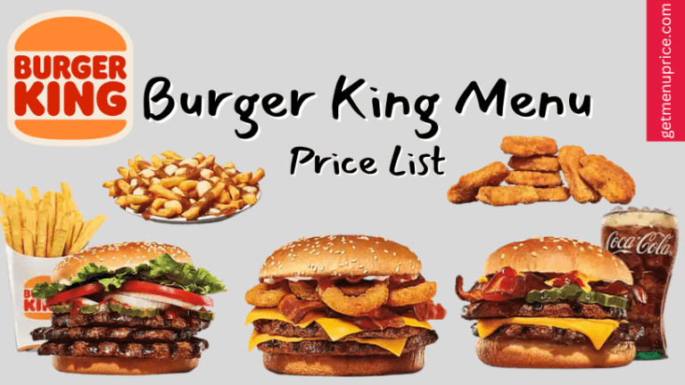 Burger King Menu Price List Canada