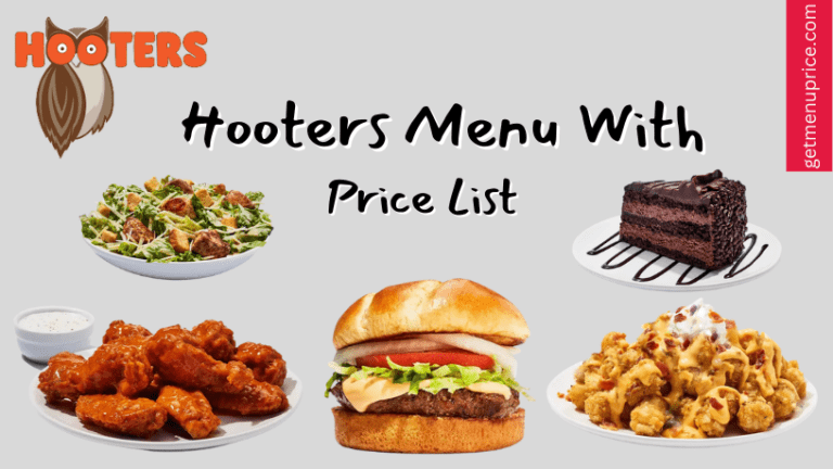 Hooters Menu Price List USA