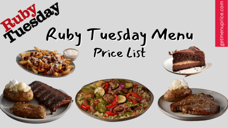 Ruby Tuesday Menu Price List USA