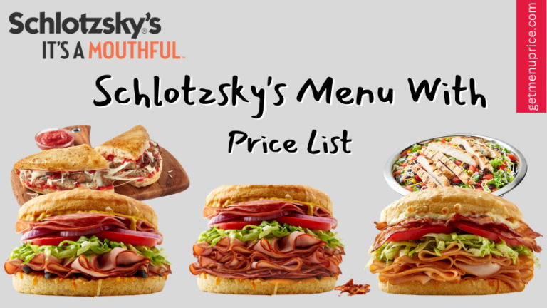 Schlotzsky's Menu Price List USA