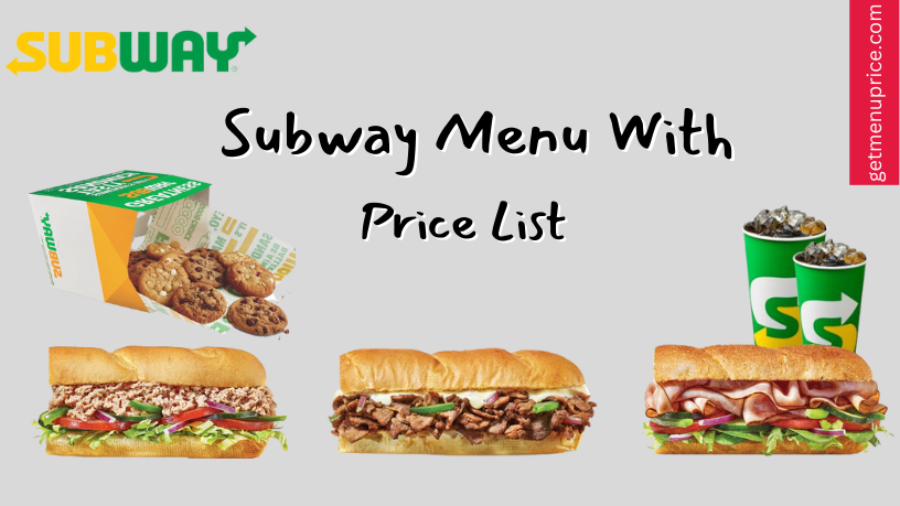 Subway Menu Price List USA
