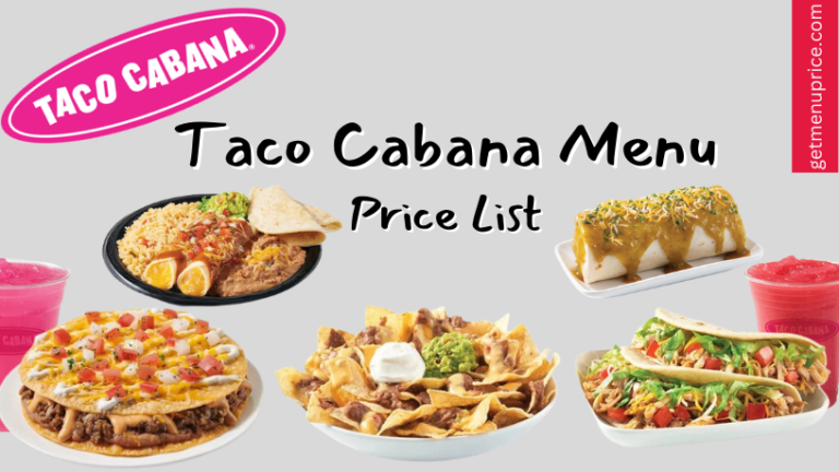 Taco Cabana Menu Price List USA