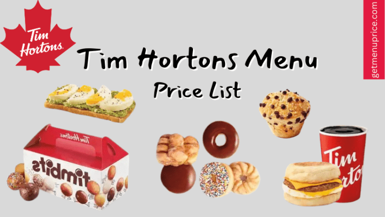 Tim Hortons Menu Price List Canada