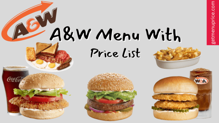 A&W Menu Price List Canada