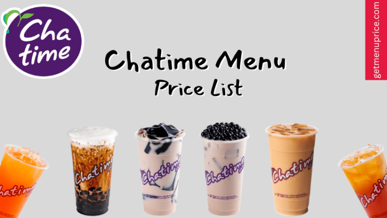 Chatime Menu Price List Canada