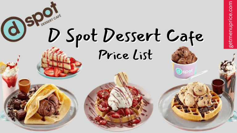 D Spot Dessert Cafe Menu Price Canada