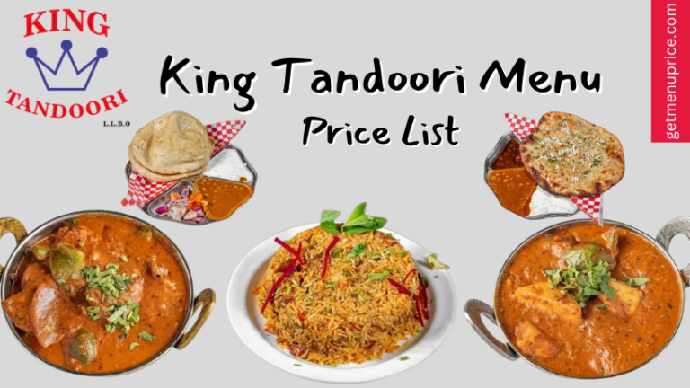 King Tandoori Menu Price List Canada