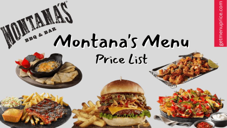 Montana's Menu Price List Canada