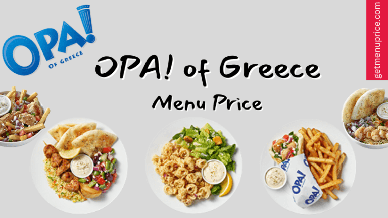 OPA! of Greece Menu Price Canada