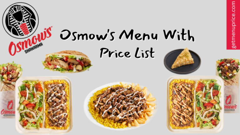 Osmow's Menu Price List Canada