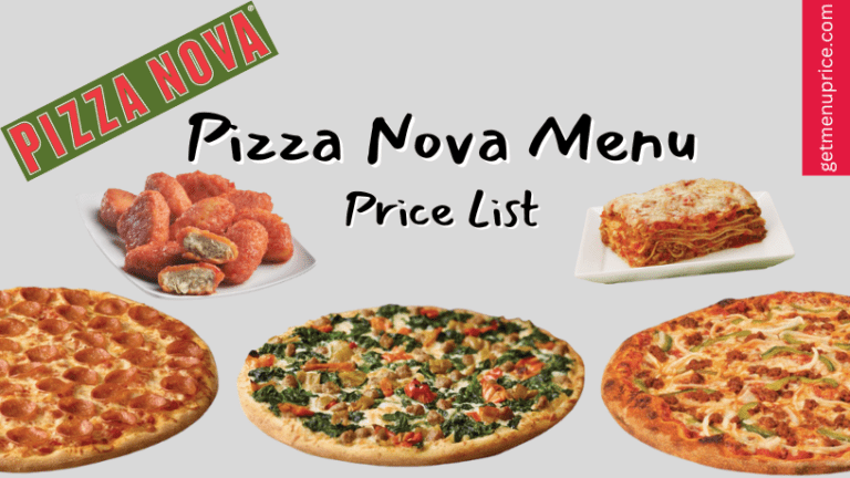 Pizza Nova Menu Price List Canada