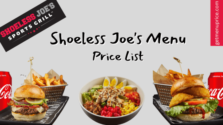 Shoeless Joe's Menu Price List Canada