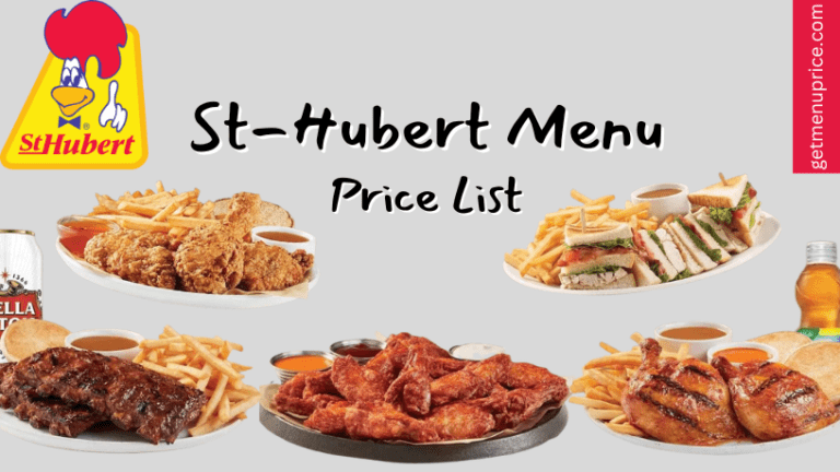 St-Hubert Menu Price List Canada