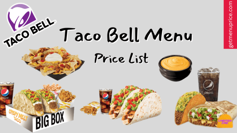 Taco Bell Menu Price List Canada