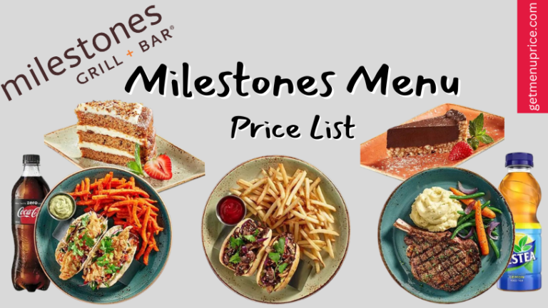 Milestones Menu Price List Canada