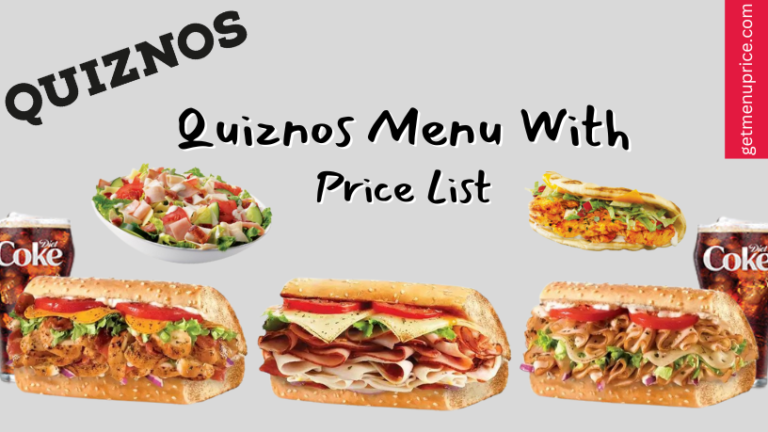 Quiznos Menu Price List Canada