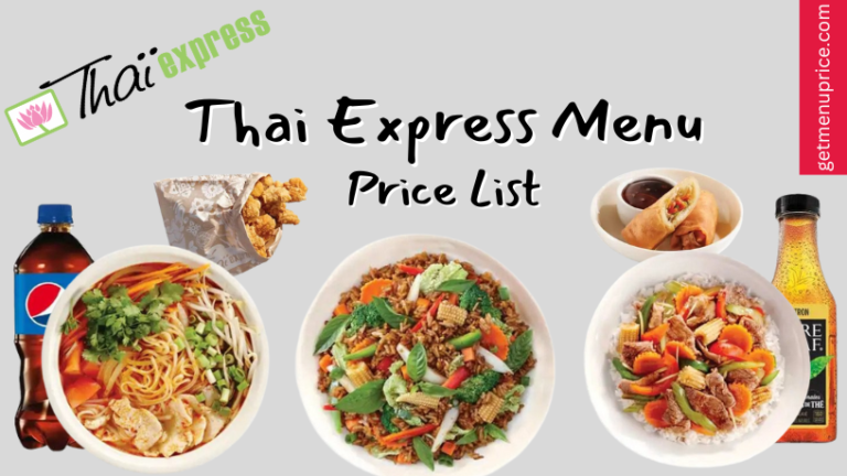 Thai Express Menu Price List Canada