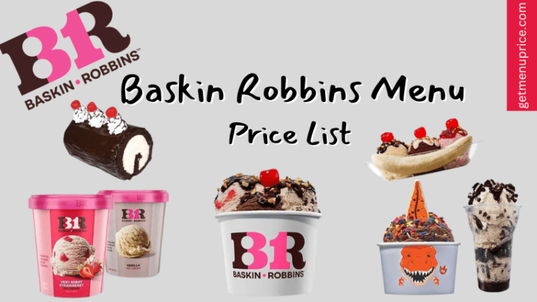 Baskin Robbins Menu Price List USA