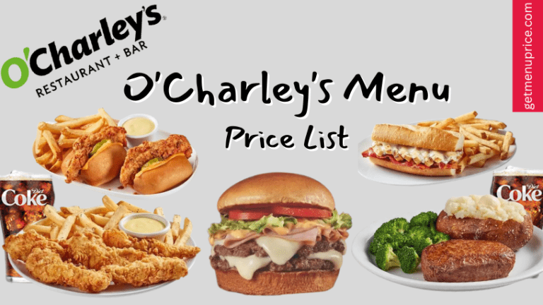 O'Charley's Menu Price List USA