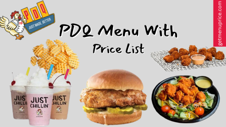 PDQ Menu Price List USA