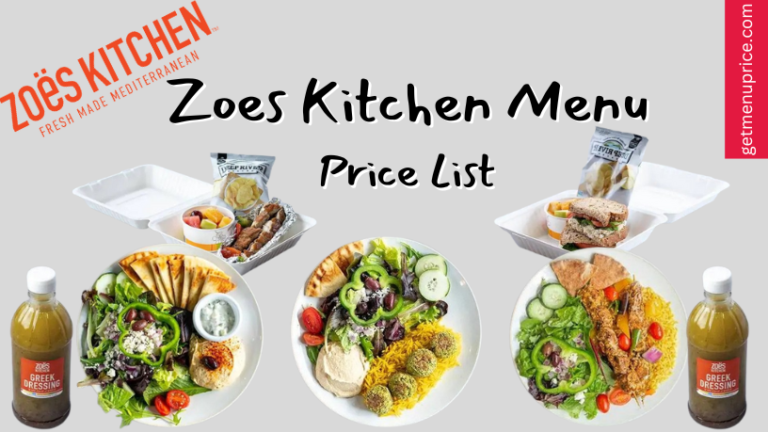 Zoes Kitchen Menu Price List USA